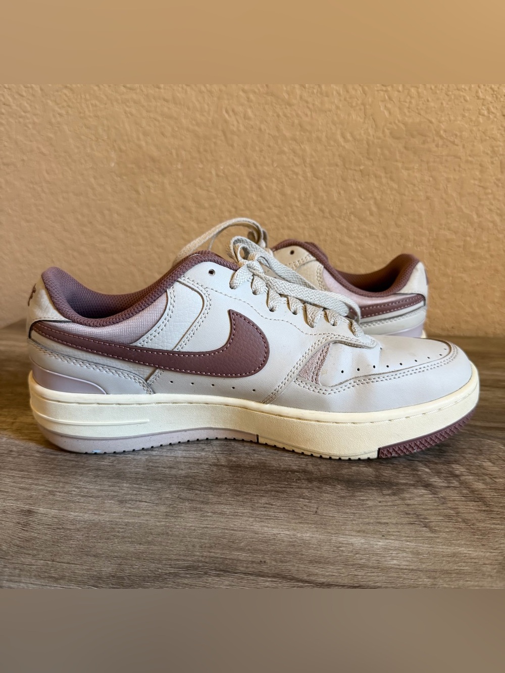 Nike Women's Gamma Force sneakers in light bone and smokey mauve colorway - Picture 6 of 11